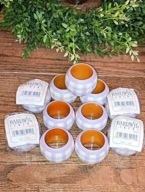 BARDWIL Linens Lavender Plaid Napkin Rings - Set of 11